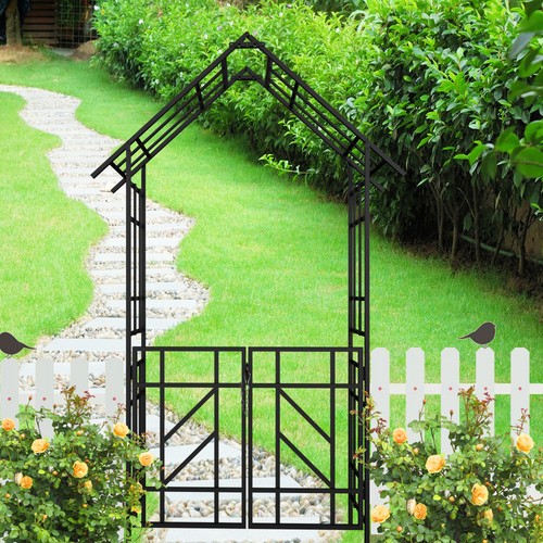Metal garden arch with - garden,