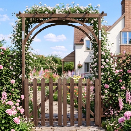 7ft wooden garden arbor arch - 7ft,