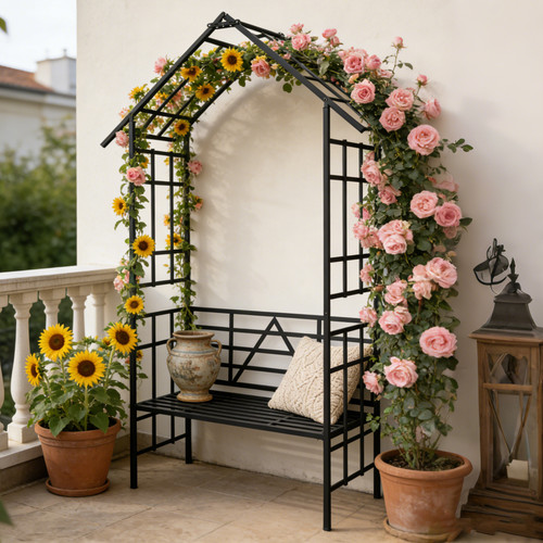 Metal garden arch with - metal,